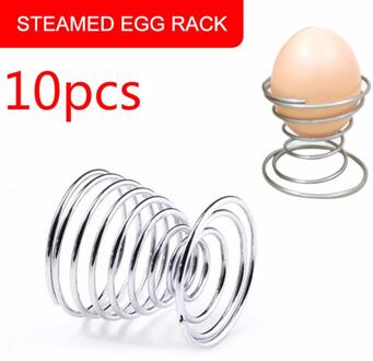 2-10 Stuks Gekookte Eieren Houder Ei Gereedschap Draad Lade Ei Cup Stand Opbergrek Koken Tool Stainelss Staal lente Keuken Gadgets 10stk
