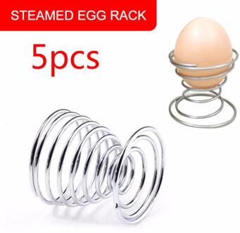 2-10 Stuks Gekookte Eieren Houder Ei Gereedschap Draad Lade Ei Cup Stand Opbergrek Koken Tool Stainelss Staal lente Keuken Gadgets 5stk