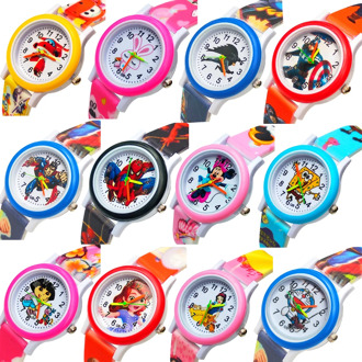 2-10 Years Old Sports Children's Watch 12 Types Kids Watches Child Quartz Watch Boy Superman Princess Girls Watch for Gift
