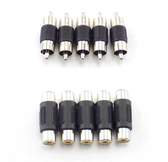 2/10X Dual RCA Male to male female to female Audio Connector Adapter Plug video Coupler AV cable for CCTV camera