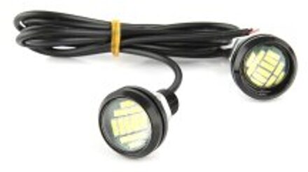 2*12V 15W Auto Eagle Eye 12 Led-dagrijverlichting Drl Reverse Backup Lamp
