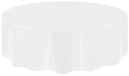 2.13 M Grote Plastic Ronde Tafel Dekken Doek Vegen Schoon Party Tafelkleed Covers Tafelkleed Schoorsteenmantel Mesa wit