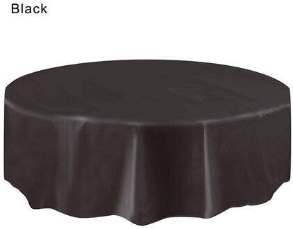 2.13 M Grote Plastic Ronde Tafel Dekken Doek Vegen Schoon Party Tafelkleed Covers Tafelkleed Schoorsteenmantel Mesa zwart