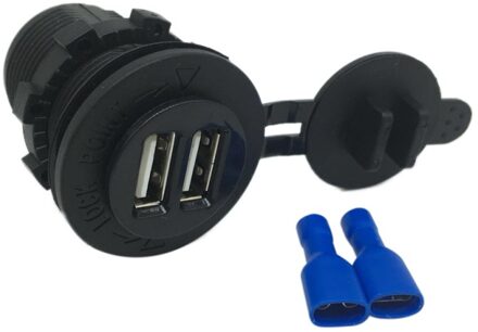 2.1A Dual 2 Usb-poort Oplader Sigarettenaansteker Splitter Voor Auto Auto Motorfiets Truck Boot Marine 12 V 5 V Outlet