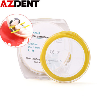2.1m/Dia 1.8mm Dental Rubber Dam Stabilizing Cord Medium Wedges Clamps Sheets Elastic