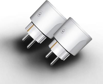 2/1PCSTuya16A Wifi Socket Europese Standaard Plug Europese Standaard Wifi Smart Socket Alexa Draadloze Afstandsbediening Voice Control wit 2stk