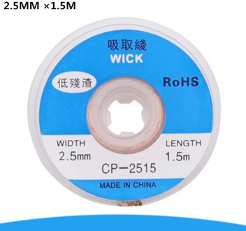 2/2.5/3/3.5Mm Breedte 1.5M Lengte Desoldering Braid Lassen Solder Remover Wick Wire Lead Cord Flux Bga Reparatie Tool TXTB1 02