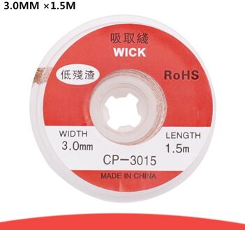 2/2.5/3/3.5Mm Breedte 1.5M Lengte Desoldering Braid Lassen Solder Remover Wick Wire Lead Cord Flux Bga Reparatie Tool TXTB1 03