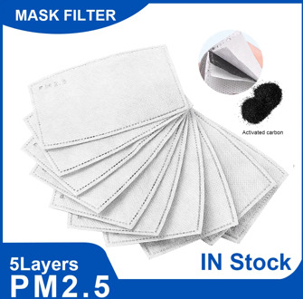 2-200pcs PM25 Filter Mask Paper 5 Ply Anti Dust Mouth Face Mask Carbon Cotton Disposable PM2.5 Filter PM 2.5 Protective Masks