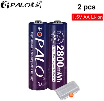 2-24 Pcs 1.5 V Aa Oplaadbare Batterij 2800mwh 1.5 Voltage Li-Ion Lithium Ion Aa 2A Batterijen Led Display 2stk