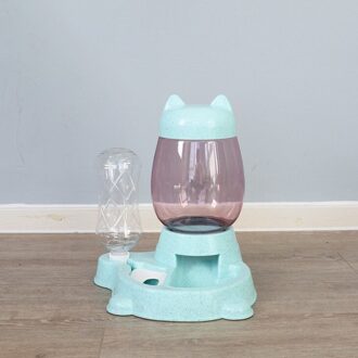 2.2L Pet Hond Kat Automatische Feeder Kom Voor Honden Drinken Water 528Ml Fles Kitten Bowls Trage Voedsel Voeden Container levert Premium roze