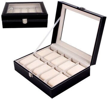 2/3/4/5/6/10/12 Grids Watch Box Lederen Horloge Case Houder Organizer Opslag doos Quartz Horloges Sieraden Dozen Display Beste Cadeau 10 rooster Watch doos