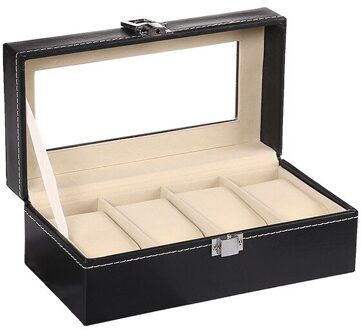 2/3/4/5/6/10/12 Grids Watch Box Lederen Horloge Case Houder Organizer Opslag doos Quartz Horloges Sieraden Dozen Display Beste Cadeau 4 rooster Watch doos