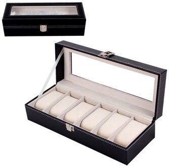 2/3/4/5/6/10/12 Grids Watch Box Lederen Horloge Case Houder Organizer Opslag doos Quartz Horloges Sieraden Dozen Display Beste Cadeau 6 rooster Watch BoxA