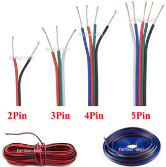 2 3 4 5 pin RGB RGBW extension cable cord Led Power pixel wire 22AWG /M