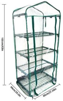 2/3/4/5 Tier Kleine Kas Outdoor Leefruimte Tuin Plant Grow Green House Pvc Cover Waterdichte Mini kas Cover 4 Tier