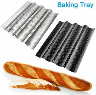 2/3/4 Grid Carbon Steel Non-stick Baguette Mold Baking Baguette Mold With Air Hole Home Baking Pan Baguette Baking Tray Dropship