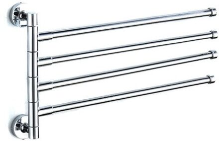 2/3/4 Handdoek Bars Roestvrij Staal Roterende Handdoekenrek Bad Rail Hanger Handdoekhouder 4 Zwenkspijlen Badkamer Muur gemonteerd Organizer