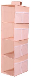 2/3/4 Lagen Garderobe Opknoping Opbergdoos Tussenlaag Lade Soort Hangers Opbergzakken Muur Kast Schoen Planken Organizer roze / 4 Layers