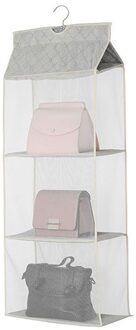 2/3/4 Lagen Handtas Opknoping Organisator Opknoping Kledingkast Organizer 3-Dimensionale Opslag Opknoping Tas Handtas Organisator Voor Closet Beige-3 layers