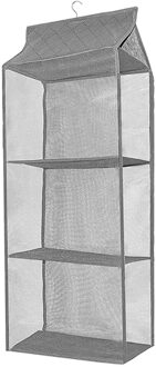 2/3/4 Lagen Handtas Opknoping Organisator Opknoping Kledingkast Organizer 3-Dimensionale Opslag Opknoping Tas Handtas Organisator Voor Closet grijs-3 layers