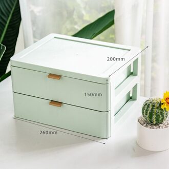 2/3/4 Tiers Kantoor Desktop Organizer Lade Badkamer Accessoires Opbergdoos Nordic Masker Cosmetische Make-Up Rack Jewlery Organizer 2 groen
