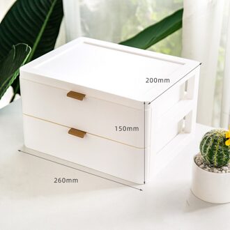 2/3/4 Tiers Kantoor Desktop Organizer Lade Badkamer Accessoires Opbergdoos Nordic Masker Cosmetische Make-Up Rack Jewlery Organizer 2 wit