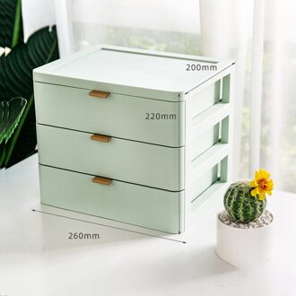 2/3/4 Tiers Kantoor Desktop Organizer Lade Badkamer Accessoires Opbergdoos Nordic Masker Cosmetische Make-Up Rack Jewlery Organizer 3 groen