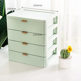 2/3/4 Tiers Kantoor Desktop Organizer Lade Badkamer Accessoires Opbergdoos Nordic Masker Cosmetische Make-Up Rack Jewlery Organizer 4 groen