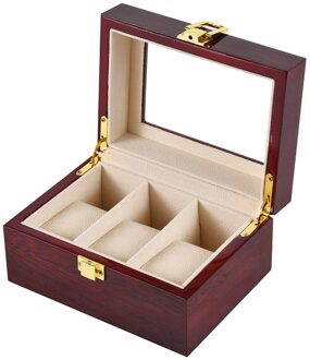 2/3/5/6/10/12 Slots Horloge Opbergdoos Met Rood Zwart Houten Glas Case Armband display Kist Horloges Houder Kist 2. YY11880704