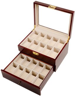 2/3/5/6/10/12 Slots Horloge Opbergdoos Met Rood Zwart Houten Glas Case Armband display Kist Horloges Houder Kist 2. YY11880709