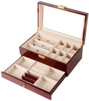 2/3/5/6/10/12 Slots Horloge Opbergdoos Met Rood Zwart Houten Glas Case Armband display Kist Horloges Houder Kist 2. YY11880713