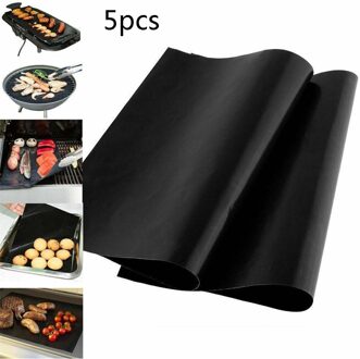 2/3/5Pcs Bbq Grill Mat Non-stick Bakken Grillen Matten Herbruikbare Barbecue Pad 5stk