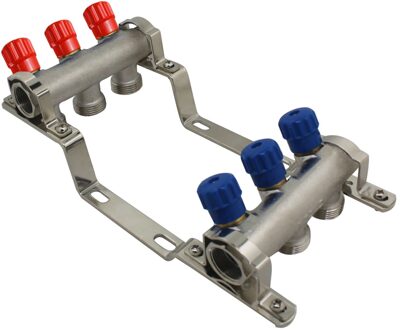 2, 3 fach Messing Verteiler Absperrventil Blau Verteiler Messing Heizung Schraubfitting Can be spliced by multiple channels blauw 2manier