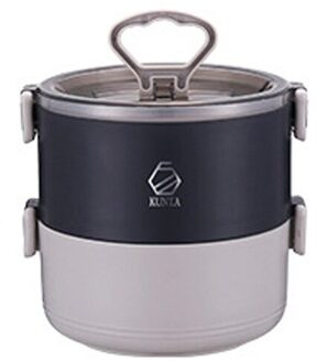 2-3 Lagen Hoogwaardige Dikker 304 Rvs Lunchbox Draagbare Thermo Isolatie Bento Geval Voedsel Opslag Container blauw-2 Layers