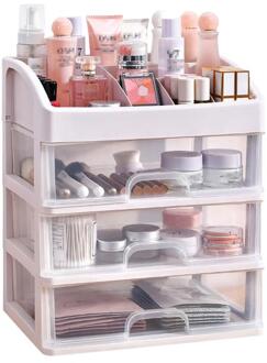 2/3 Layer Cosmetische Lade Organizer Make Container Desktop Diverse Opbergdoos Sieraden Opbergdoos Lippenstift Houder 3 laag transparant