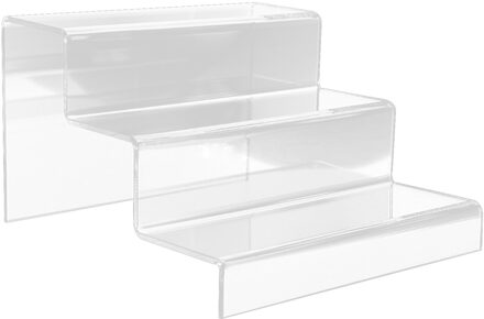 2/3 Stappen Ladder Display Stand Functie Acryl Riser Clear Duurzaam Schoenen Display Stand Plank Opvallende Verhoogde Laag B