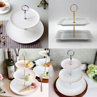 2/3 Tier Tool Taart Plaat Stand Fruit Party Serving Fittings Voedsel Cupcake Wedding zilver 2 Layers