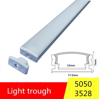 2-30 pcs/lot 0.5 m/stks Aluminium profiel voor 5050 3528 5630 melkwit LED strip/channel transparant cover 30stk / 10stk
