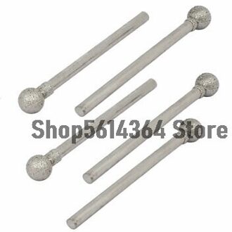 2.35Mm Shank 5Mm Dia Diamant Hoofd Bal Vormige Slijpen Gemonteerd Point Bit 5Pcs