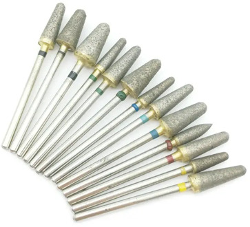 2.35mm Shank Dental Lab Diamond Fully Sintered Burs Durable Grind or Polish Smoothly Especial for Metal Dentist Tool