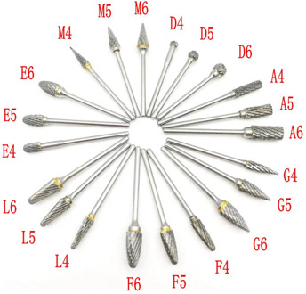 2.35mm Shank Tungsten Steel Carbide Bur Cutter Rotary Tool Burr Double Diamond Cut Rotary Dental Polishing Tools