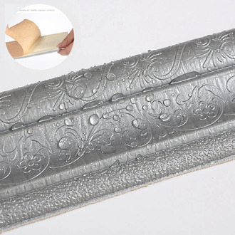 2.3m Self-Adhesive Wall Trim Line Skirting Border 3D Waterproof PCV Foam Sticker Home Wall Decor Crashproof Wallpaper Border