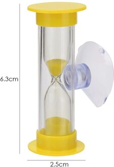 2/3Min Zandlopers Kinderen Tanden Borstelen Timer Met Zuignap Home Decor Zandlopers Tandenborstel Timer Voor Borstelen Kids geel