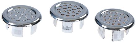 2/3Pcs Wastafel Ronde Overloop Cover Ring Insert Vervanging Netjes Chrome Trim Badkamer Accessoires Galvaniseren 3stk