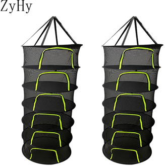 2/4/6/8 Layers Hanging Basket Folding Drying Net Rack Herb Dry Net Opening Shape Dryer Bag Mesh 600mm Diameter For Herbs Flowers