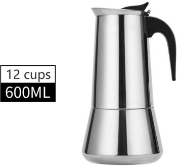 2/4/6/9/12 Kopje Koffie Pot Mokka Espresso Latte Percolator Stove Koffiezetapparaat Pot Drinken Gereedschap koffiekan Latte Kookplaat Keuken 600ML