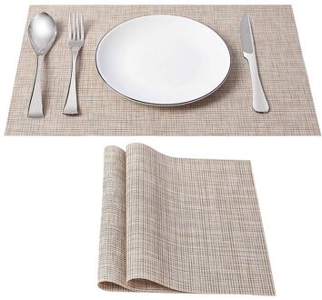 2/4/6 Pcs Milieubescherming Placemat Pvc Voedsel Isolatie Pad Rechthoekige Eenvoudige Tafel Mat Coaster Kom Mat