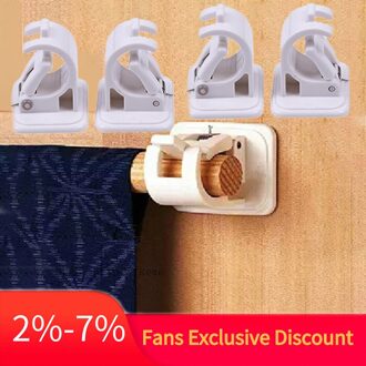 2/4/6Pcs Opknoping Staaf Clip Zelfklevende Gordijn Bevestiging Clip Nail-Gratis Verstelbare Douchegordijn badkamer Gordijn Haken 2stk