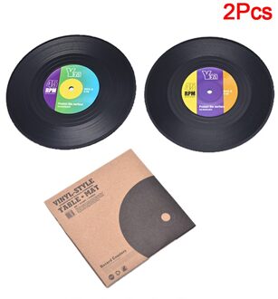2/4/6Pcs Retro Vinyl Onderzetters Drankjes Tafel Cup Mat Cd Record Spinning Matten Tafel Decoratie Keuken tools Home Decor 2stk